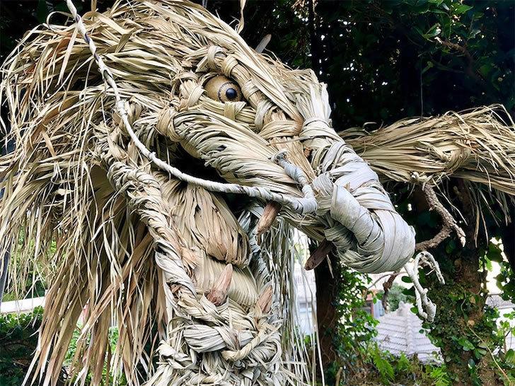 大神在民間！日本藝術家手工編織巨龍雕塑 走近看瞬間震驚了...網：那眼神不得了