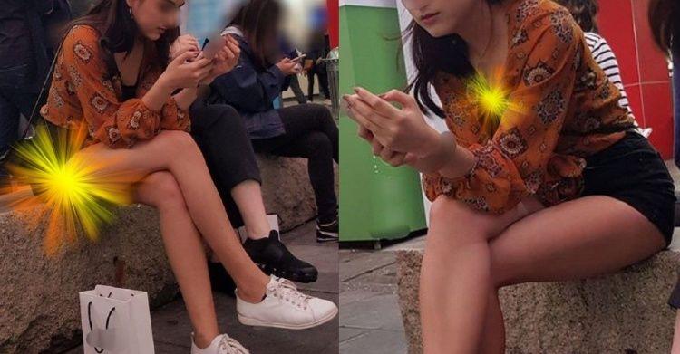妹子逛賣場不失禮貌!蹲下起立一瞬間「Juicy蜜臀露出大微笑」後面擠滿人:意圖使人...